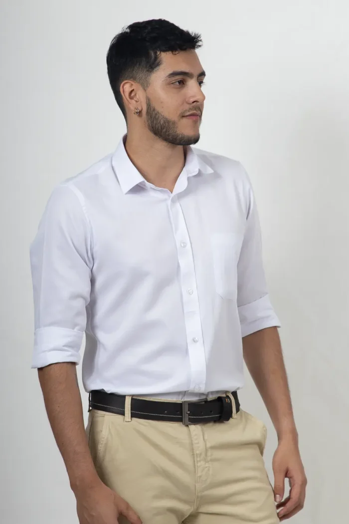 Camisa de Hombre, Classic Slim Fit Manga Larga