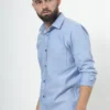 Camisa Manga Larga Oxford Azul Medio