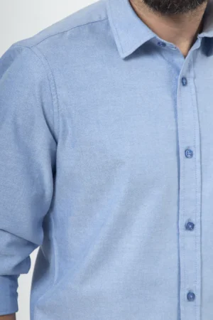 Camisa Manga Larga Oxford Azul Medio