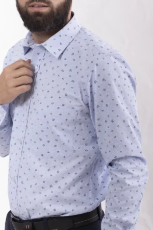 Camisa M L Azul Claro Miniprint