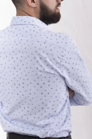 Camisa M L Azul Claro Miniprint