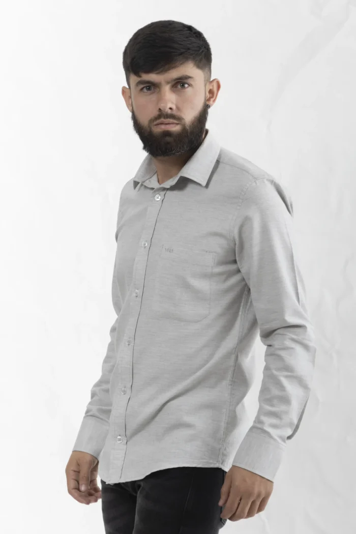 Camisa Manga Larga Gris Claro