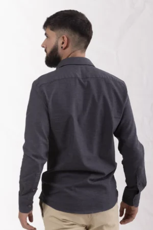 Camisa Manga Larga Gris Oscuro