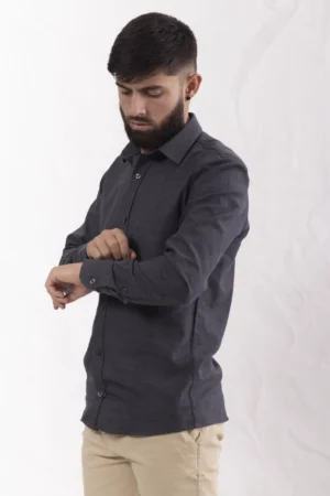 Camisa Manga Larga Gris Oscuro