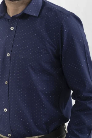 Camisa M L Miniprint Puntos Azul Oscuro