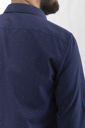 Camisa M L Miniprint Puntos Azul Oscuro