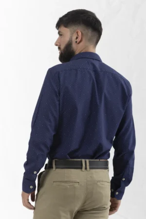 Camisa M L Miniprint Puntos Azul Oscuro