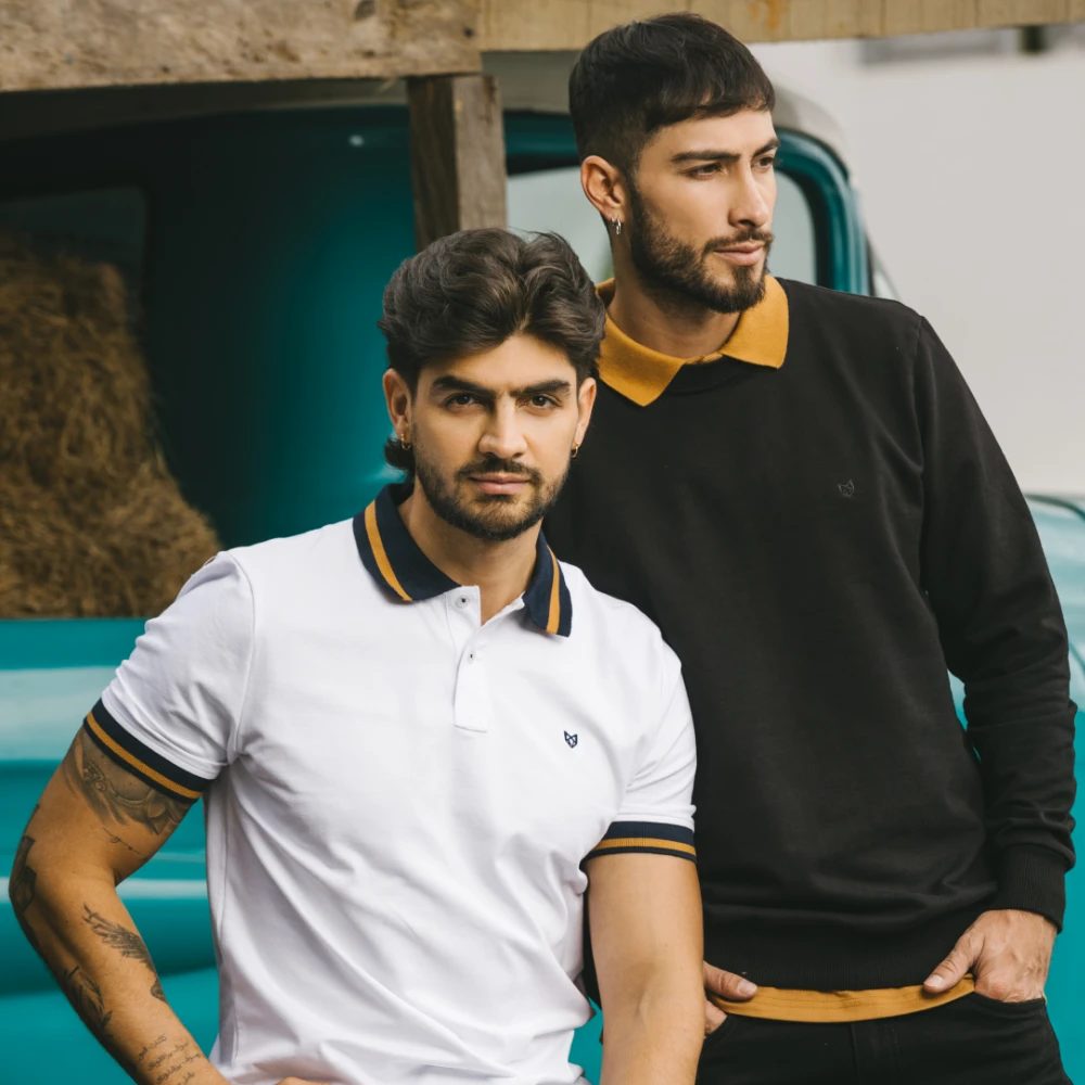 Buzo Classic Negro - Polo Blanca