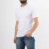 Camiseta de Hombre Tipo Polo, Classic Fit Manga Corta. Blanco