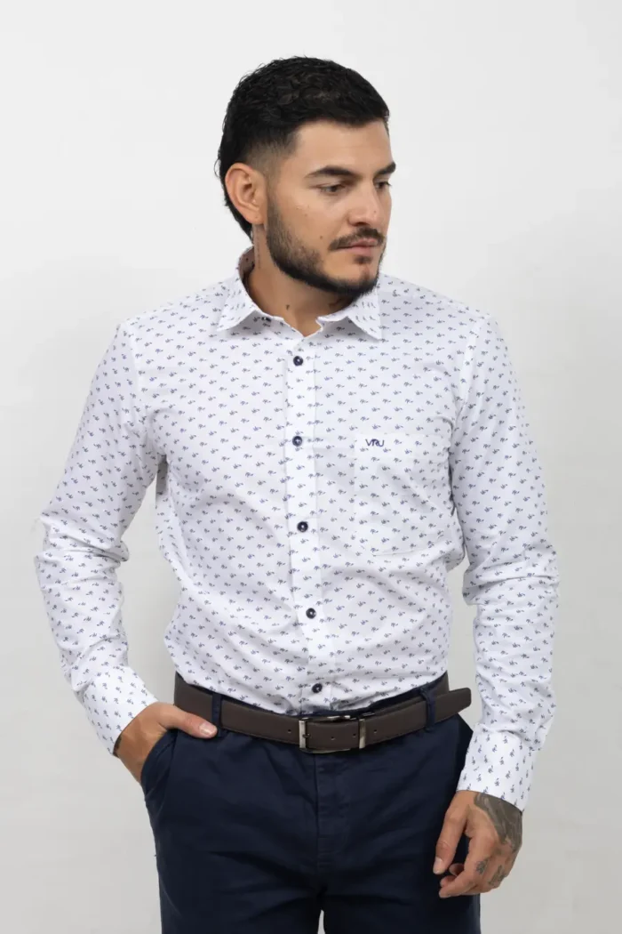 Camisa de Hombre, Slim Fit Manga Larga  - Print