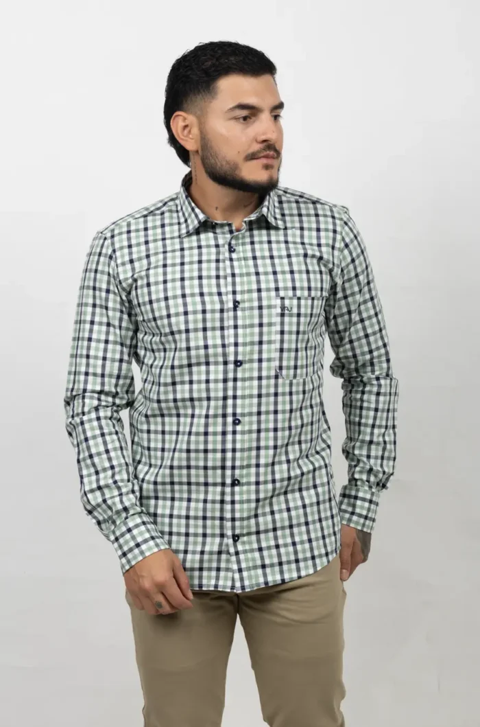 Camisa de Hombre, Slim Fit Manga Larga  - Cuadros