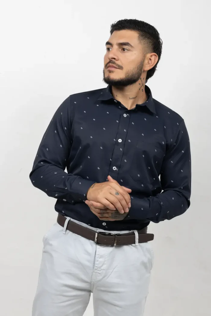 Camisa de Hombre, Slim Fit Manga Larga - Print