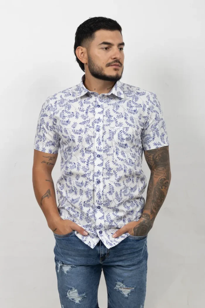 Camisa de Hombre, Slim Fit Manga corta - Print