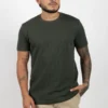 Camiseta unicolor con textura Verde Militar