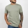 Camiseta unicolor con textura Verde Claro