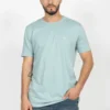 Camiseta Básica de Hombre, Slim Fit Cuello Redondo – 100% Algodón Premium. Verde Agua