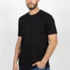 Camiseta Básica de Hombre, Slim Fit Cuello Redondo – 100% Algodón Premium. Negro