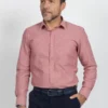 Camisa de Hombre, Classic Slim Fit Manga Larga. Rose