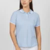 Camiseta Tipo Polo de Dama, 65% poliéster 35% algodón. Azul Celeste