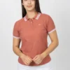 Camiseta Tipo Polo de Dama, 65% poliéster 35% algodón. Terracota