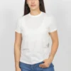 Camiseta Básica de Mujer, Slim Fit Cuello Redondo  100% Algodón. Beige