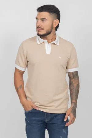 Polo regular fit tela con textura Arena
