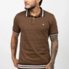 Polo regular fit tela con textura Café