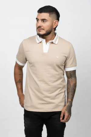 Polo regular fit tela con textura Arena