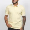 Camiseta de Hombre Tipo Polo, Classic Fit Manga Corta. Cuello Rayas. Amarillo