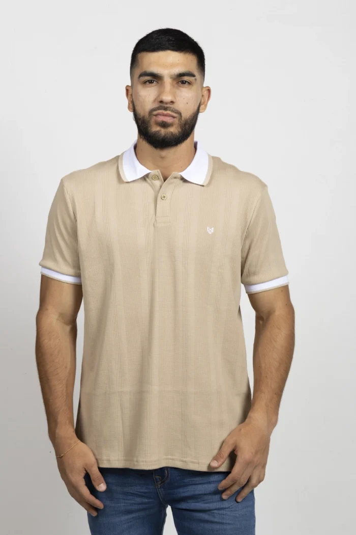Polo regular fit tela con textura Arena