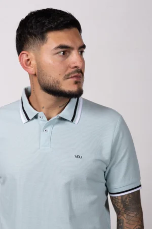 Alternative view of Camiseta Tipo Polo de Hombre, 65% poliéster 35% algodón. Verde Agua