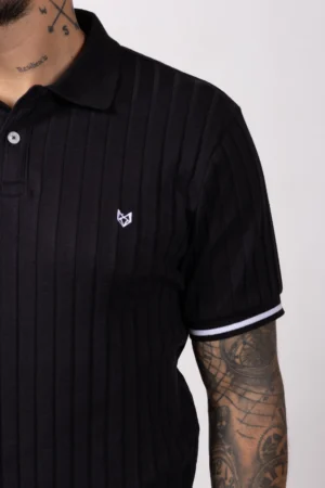 Alternative view of Polo regular fit tela con textura y fajón. Negro
