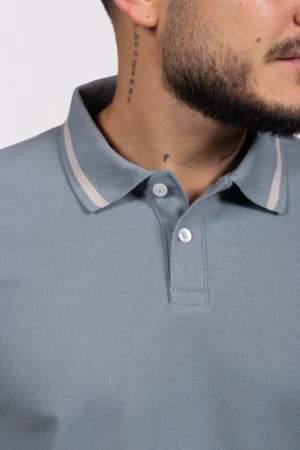 Alternative view of Camiseta Tipo Polo de Hombre, 65% poliéster 35% algodón. Azul Jo