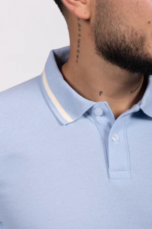 Alternative view of Camiseta Tipo Polo de Hombre, 65% poliéster 35% algodón. Azul Claro