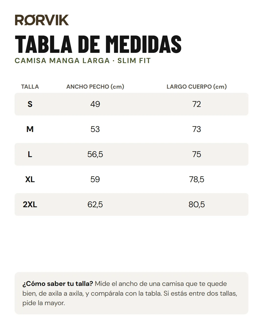 Guía de tallas
